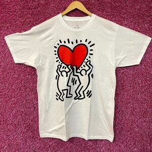 Keith Harring Two People Holding Heart Pop Art T-Shirt XL